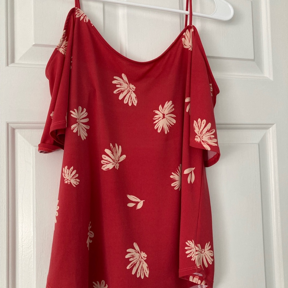 Dark Orange cold shoulder blouse
